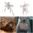 thumbnail image 2 of Lerpwige Soft Key Ring With Pearls Ribbon Bowknot Bear Charm Travel Friendly Accessory, 2 of 8