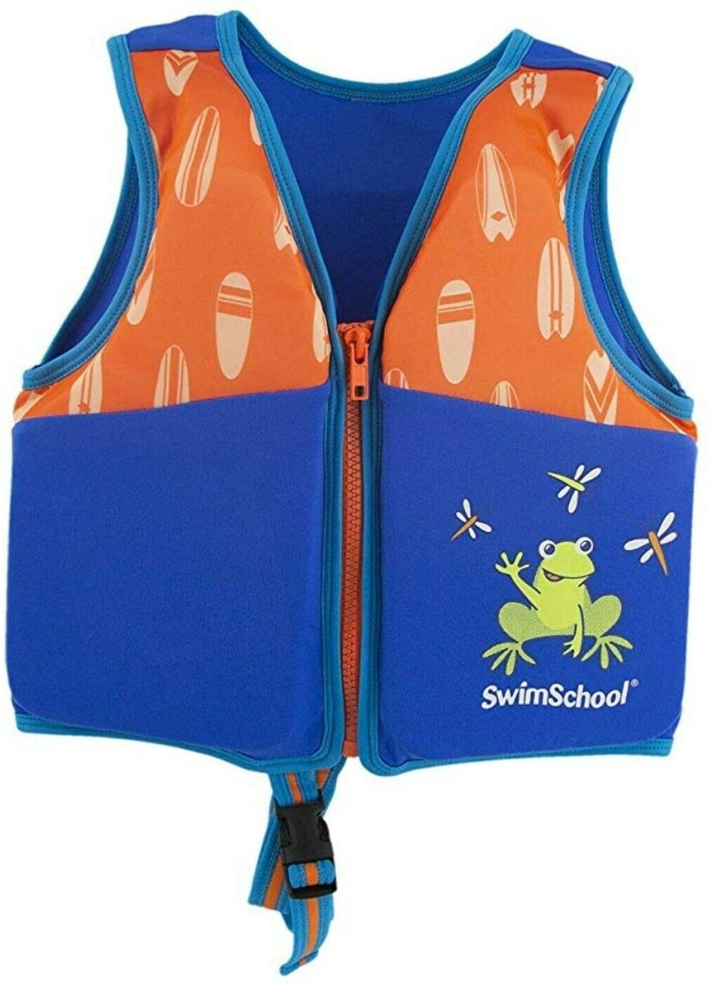 Aqua Leisure Level 2 SwimSchool Frog and Surfboards Orange and Blue UPF