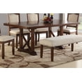 thumbnail image 4 of Cherry Veneer Dining Table w/ Leaf - 60-78" Rectangular Kitchen Table, Seats 6, Rubber Wood Base, Cherry Finish, Modern Style for Dining Room, 4 of 10