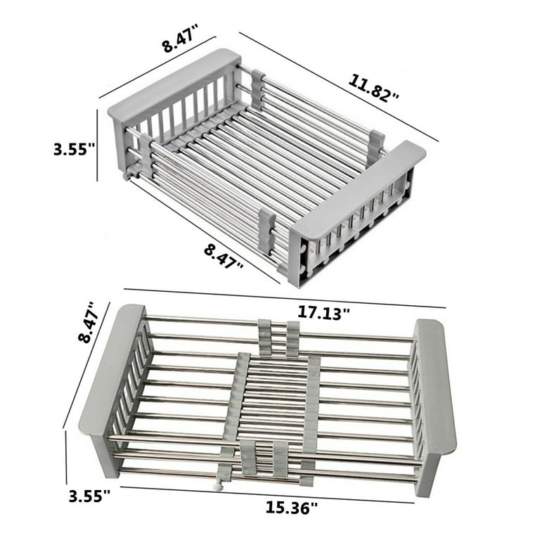 BEAUTY DEPOT 1Pc Silver Stainless Steel Dish Drying Rack, Expandable Sink Dish  Drainer For Kitchen, Dish Drainer For Washing Bowls, Dishes, Fruits And  Vegetables, Carton Packaging, Size Adjustment (9.84-16.34Inch/25-41.5Cm)