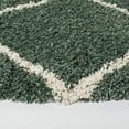 thumbnail image 3 of SAFAVIEH Hudson Amias Plush Geometric Shag Area Rug, Green/Ivory, 7' x 7' Round, 3 of 8
