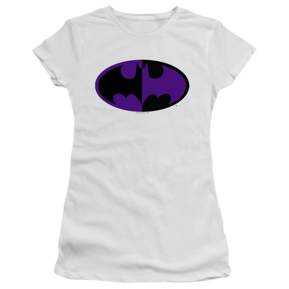 Batman Split Symbol S/S Junior Women's T-Shirt Sheer-White