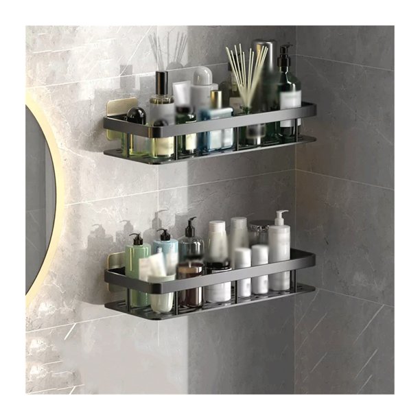 Estante de almacenamiento for inodoro, estante de almacenamiento Simple de doble capa, mostrador de cocina, estante de almacenamiento de Metal, estante de almacenamiento perforado for pared