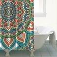 thumbnail image 4 of Traditional Tribal Folk Shower Curtain with Symbolic Geometric Patterns, Mystic Zen Abstract Vintage Design, Waterproof Bathroom Shower Curtain with Hooks, Machine Washable, 4 of 5