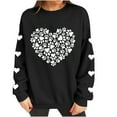 thumbnail image 6 of Avrnliq Womens Valentine Sweatshirt Black Heart Print Oversized Cozy Long Sleeve Cute Valentine's Day Gift for Her Girlfriend,Size L, 6 of 8
