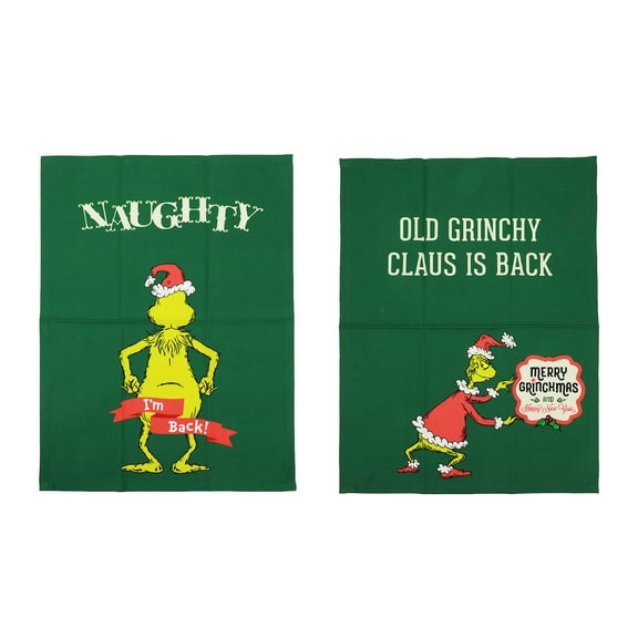 The Grinch Old Grinchy Claus 2-Pack Kitchen Towels