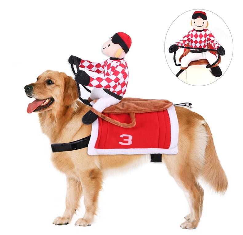 Dog Jockey Pet Horse Race Costume Halloween Party Dog Costumes Dog