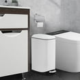 thumbnail image 4 of Riedhoff 3.2 Gallon Step Trash Can, Stainless Steel, Soft Close Pedal, Fingerprint Resistant, White, 4 of 9