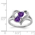 thumbnail image 2 of Sterling Silver Rhodium-plated Amethyst Diamond Ring Size 6, 2 of 2