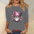 thumbnail image 2 of Staron Liquidation Saint-Valentin T-Shirt Femme Col Rond Hauts Manches 3/4 Mignon Cœur Graphique Tee Shirts Chic Décontracté Mode Décontracté T-Shirt Blouses, 2 of 4