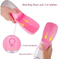 thumbnail image 5 of Botella de agua plegable para perros, botella de agua para perros de 280 ml, botella de agua portátil para perros para paseos al aire libre y viajes - Rosa, 5 of 5