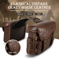 thumbnail image 6 of NICECNC Large Vintage Motorcycles Brown PU Leather Saddlebags 35L Panniers Luggage for Harley Honda, 6 of 10