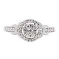 thumbnail image 2 of 1/4 ct. t.w Round Cut Lab Created Moissanite Diamond Halo Cluster Wedding Engagement Ring For Women In 10K Solid White Gold (G-H Color, VVS1 Clarity, 0.25 Cttw)-7.5, 2 of 8