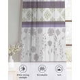 thumbnail image 6 of Purple Geometric Sheer Curtains 54 Inch Length 2 Panels Set for Living Room/Bedroom, Stripes Boho Spring Flowers Country Rural Kitchen Curtains Grommet Semi-Sheer Curtains Window Treatments 42"x54"x2, 6 of 7