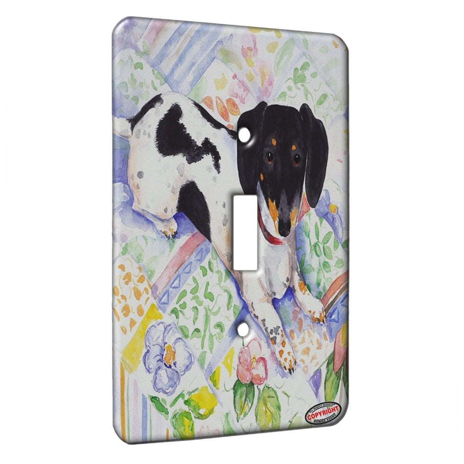 Kuzmark Single Gang Toggle Switch Wall Plate Tricolor Miniature Dachshund Art By Denise Every Walmart Com Walmart Com