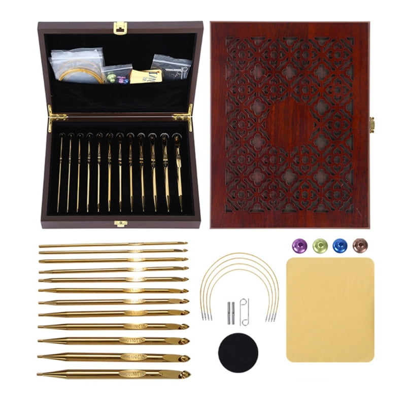 Coated Tunisian Crochet Set Smooth Knitting Accessories With Storage Case for Craft Projects