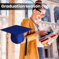 thumbnail image 4 of CSChome Bachelor Cap Unisex Graduation Hat - Tassel Pendant Solid Color Classic Flat Top, 4 of 7