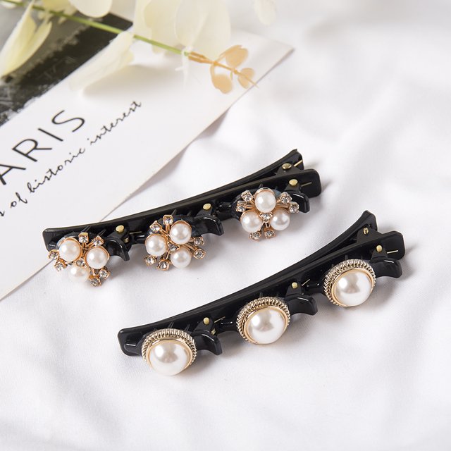 Bandas de doble capa, diademas con Clip, diadema trenzada de plástico a la moda, tocado Punk nuevo tejido para mujer, accesorios para el cabello con perlas
