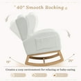 thumbnail image 3 of Muumblus Nursery Rocking Chair, Wingback Glider Rocker, Indoor Uphlostered Rocking Chair, Ivory Teddy, 3 of 8