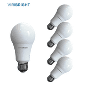 Viribright 100 Watt Equivalent LED Light Bulb, 6500K Daylight, Medium Screw Base (E26), Pack of 4