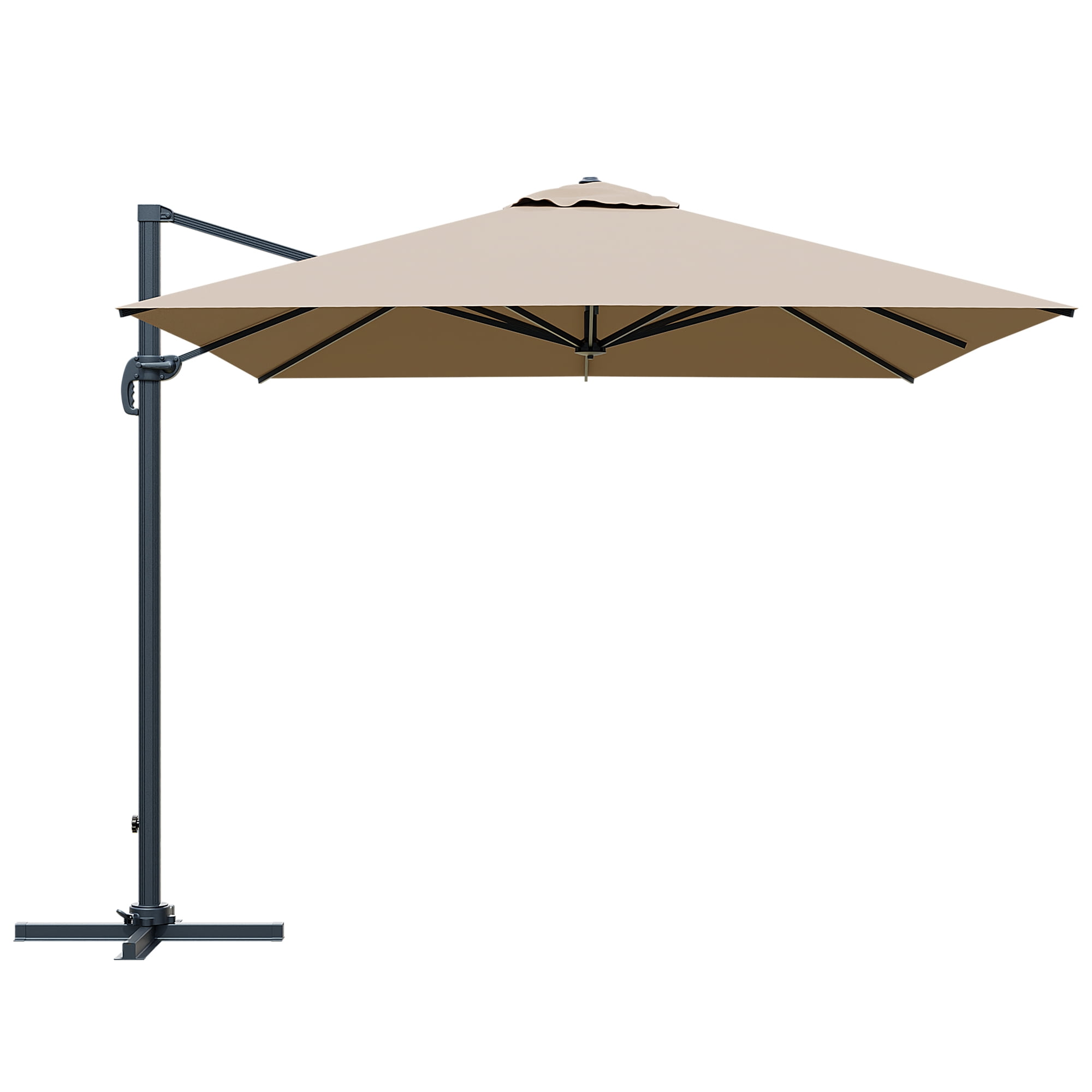 Meetleisure 10 X 13FT Outdoor Patio Umbrella Market Umbrella with Push Button Tilt and Crank, 8 Aluminum Sturdy Ribs for Garden, Lawn, Pool, No Base