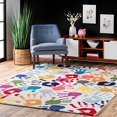 thumbnail image 1 of nuLOOM Pinkie Handprint Nursery Kids Area Rug, 4 ft 1 in x 6 ft, Multi, 1 of 6