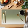 thumbnail image 2 of Sage Green Ombre Placemats Set of 2, Farmhouse Sage Green Ombre Washable Wipeable Table Mats for Dining Tables, Indoor Outdoor Kitchen Place Mats for Holiday Party Table Decor, 2 of 9