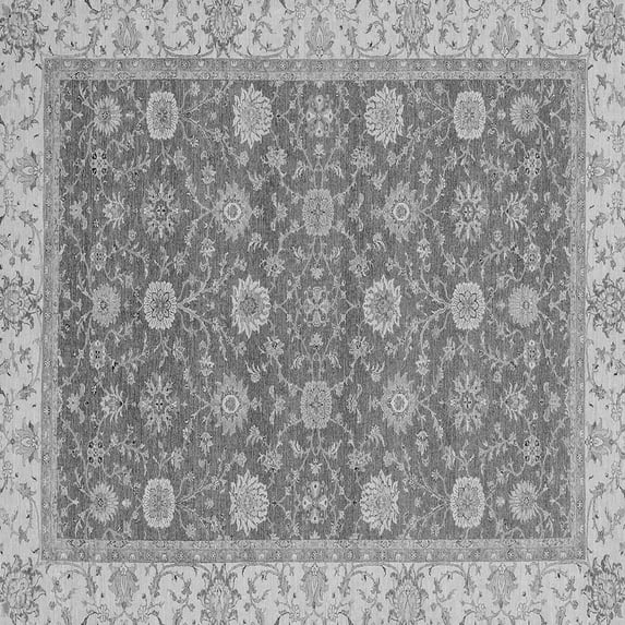 Ahgly Company Indoor Square Oriental Gray Traditional Area Rugs, 4' Square