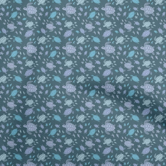 oneOone Georgette Viscose Dark Teal Blue Fabric Sea Quilting Supplies Print Sewing Fabric By The Yard 42 Inch Wide