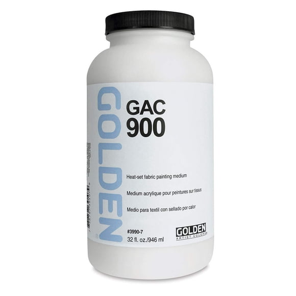 Polímero Acrílico Dorado Gac-900 (Fijado Por Calor) Medio Para Pintura De Telas - Frasco De 32 Oz