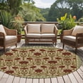 thumbnail image 4 of Boho Floral Round Area Rug 6Ft Washable Circle Rugs for Bathroom Office, Modern Geometric Ethnic Abstract Flowers Red Green Non-Slip Carpet Floor Mats Indoor Outdoor Carpet Runner Home Decor, 4 of 8