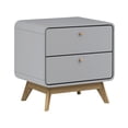 thumbnail image 2 of Ren Home Leva Scandinavian 2 Drawer Curved Nightstand, Gray, 2 of 9