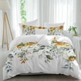 thumbnail image 2 of Sunflowers Bedding 3 Piece Duvet Cover Set Queen Size, Eucalyptus Leaves Spring Floral Summer Botancial Soft Microfiber Comforter Cover with Zipper Closure & Pillowcases, FadeResistant Quilt Cover, 2 of 9