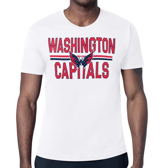 Men's Starter White Washington Capitals Mesh Look Team Name T-Shirt
