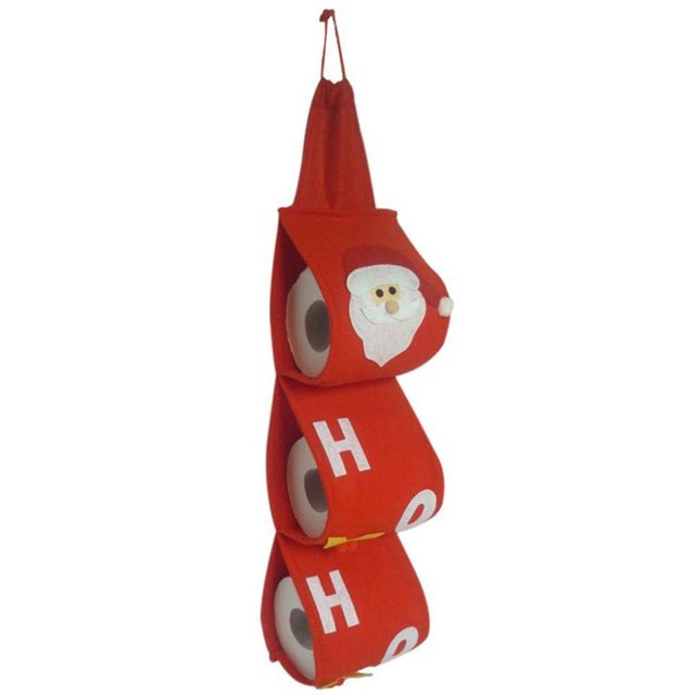 Soporte para rollos de papel de seda colgante festivo para decoración de cocina Soporte para toallas de papel navideño con temática de Papá Noel