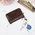 thumbnail image 4 of CHAOMA Vintage PU Leather Men's Zipper Purses Coin Purse Cash Change Pocket Wallet Key Holder M, 4 of 14