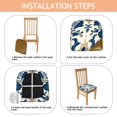 thumbnail image 4 of Blue and Beige Pioneer Flower Seat Covers for Dining Room Chairs Set Of 4,Stretch Printed Washable Chair Seat Cover with Elastic Ties and Button,Removable Waterproof Couch Cushion Covers, 4 of 6