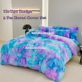 thumbnail image 2 of Faux Fur Duvet Covers Full Size Blue Purple Tie-dye Comforter Cover Set for Girls 3 Pcs Fluffy Colorful Ombre Plush Shaggy Bed Sets for Teens Women (Blue Purple,Full), 2 of 9