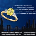 thumbnail image 2 of Gem Stone King 18K Yellow Gold Plated Silver Canary Mystic Topaz and White Topaz Engagement Ring for Women | 2.66 Cttw | Oval 9X7MM | Gemstone November Birthstone | Size 7, 2 of 6