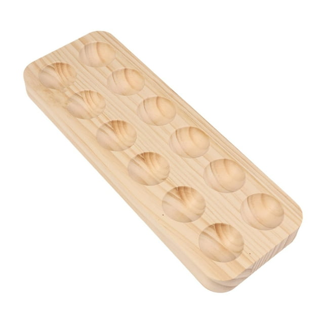 Soporte de madera para huevos, bandeja de almacenamiento portátil, contenedor de huevos, organizador de huevos, estante para armario de cocina, encime 12 cuadrícula perfecl Porta huevos