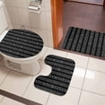 thumbnail image 4 of Black Striped Bath Mat 3 Piece Bathroom Rug Set, Modern Abstract Art Geometric Stripes Non Slip Bath Rug Contour Mat and Toilet Lid Cover, Absorbent Shower Mats Soft Bath Rugs and Mats Sets, 4 of 8
