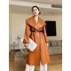 thumbnail image 3 of Abrigo largo de piel de oveja para mujer, tendencia otoño invierno 2024, chaqueta cortavientos de piel auténtica con solapa grande y corte entallado de alta gama, 3 of 5