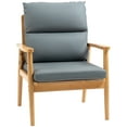 thumbnail image 1 of HOMCOM Fauteuil d'Appoint avec Coussin en Cuir PU pour Salon Gris, 1 of 10