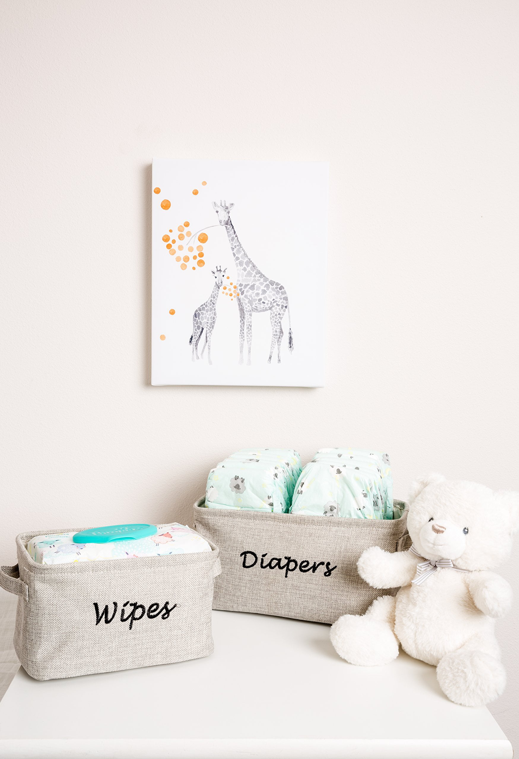 Embroidered Nursery Organizer Caddy Dejaroo Baby Wipe Storage Bin 
