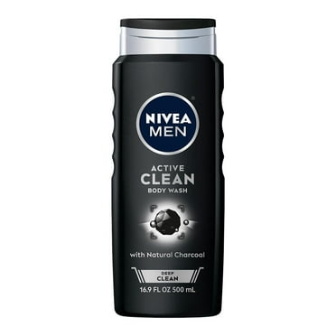 NIVEA Men Active Clean Body Wash with Natural Charcoal 16.9 oz