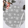 thumbnail image 2 of Christmas Round Placemats Set of 4 Grey Snowflake Place Mats Washable Woven Placemat Snow Winter Circle Braided Table Mat for Kitchen Dining Table Party Home Decor 15 Inch, 2 of 8