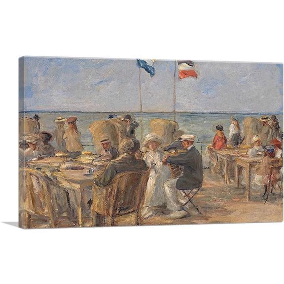 ARTCANVAS Summer Lake Beach Scene Canvas Art Print by Max Liebermann - Size: 40" x 26" (1.50" Deep)