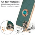 thumbnail image 2 of Electroplated Magnetic Ring Holder Case, 360 Degree with Rotation Metal Finger Ring Holder Magnet Car Holder Soft Silicone Shockproof Cover for iPhone 12 6.1 inch - Drak Green, 2 of 9