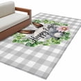 thumbnail image 2 of Grey Easter 3'x5' Washable Rug, Spring Watercolor Bunny Flower Leaf Plaid Non-Slip Area Rugs for Entryway Kitchen Classroom, StainResistant Dorm Throw Carpet, Low Pile Soft Indoor Floor Mat, 2 of 9