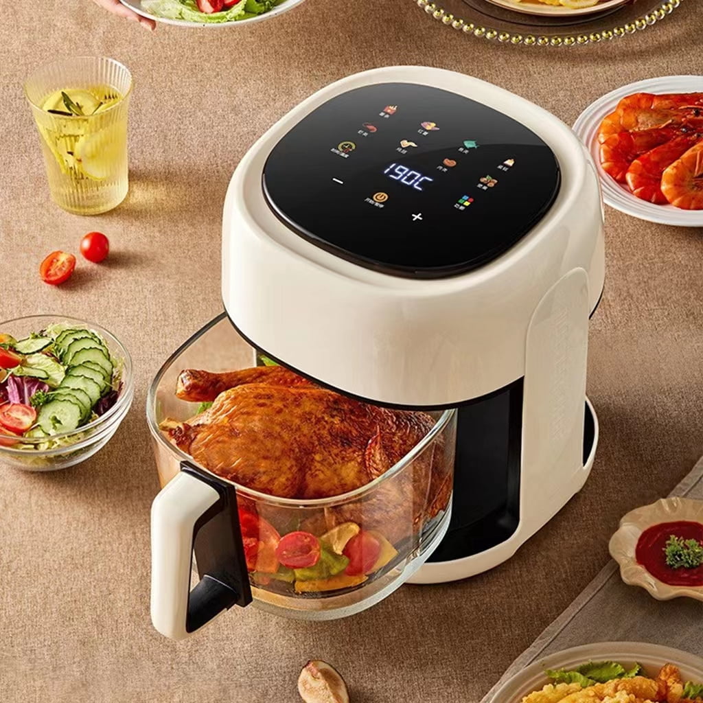Air Fryer, ANTCOOL 4.5-Quart Smart Air Fryer, 10-In-One Air Fryer with Viewing Window, Beige